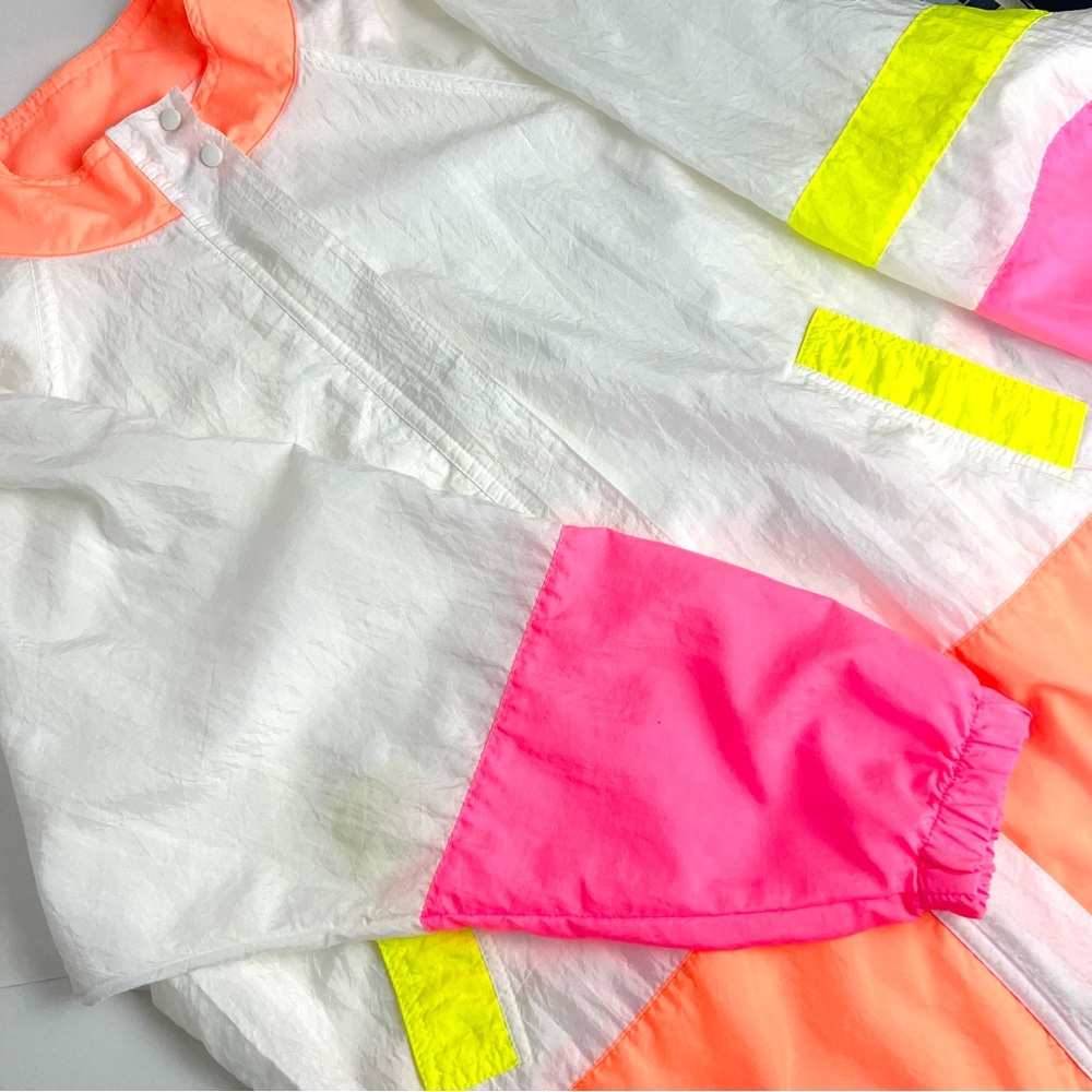 Vintage Neon Bay Club 1990s Active Lightweight Windbreaker Jacket - made…